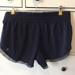 Navy lululemon running shorts